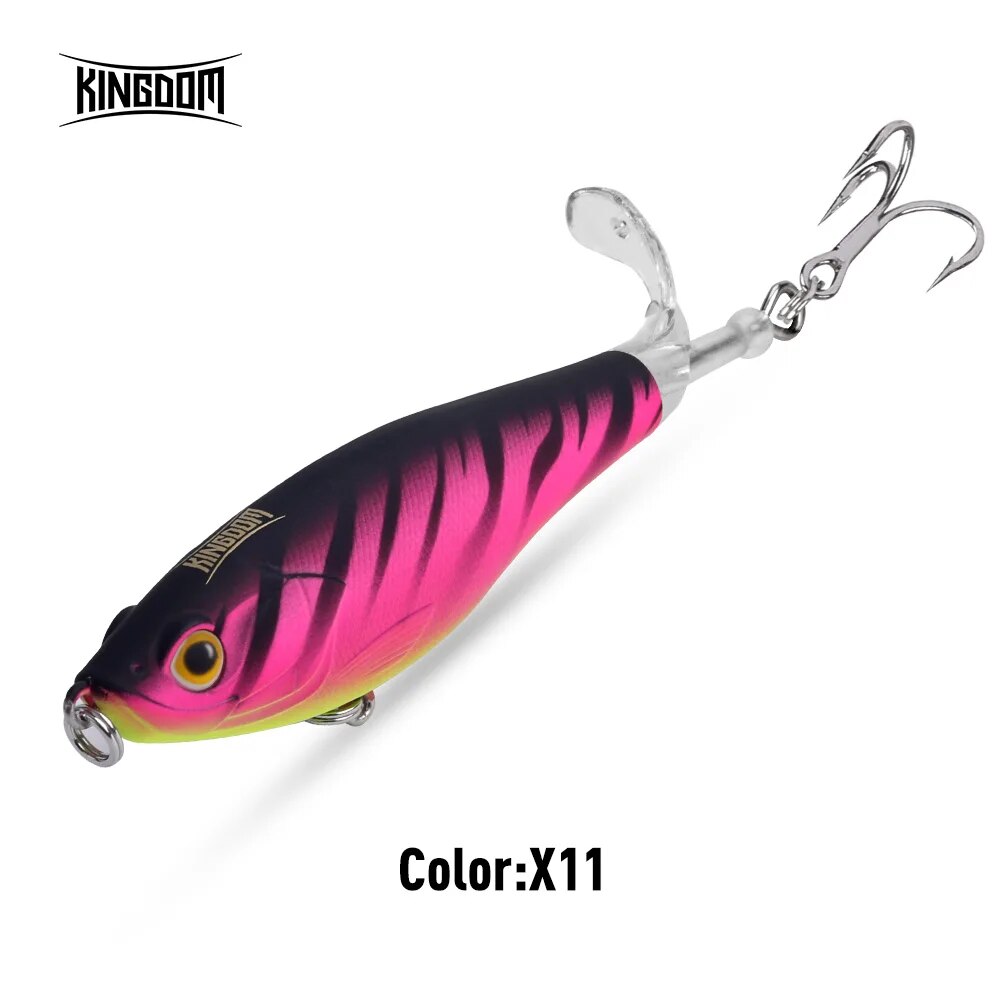 Reino Topwater Hélice Lápis Isca Popper Whopper Plopper 90mm 11g 110mm 17g Wobblers Artificiais Para Bass Pike Hard Lures