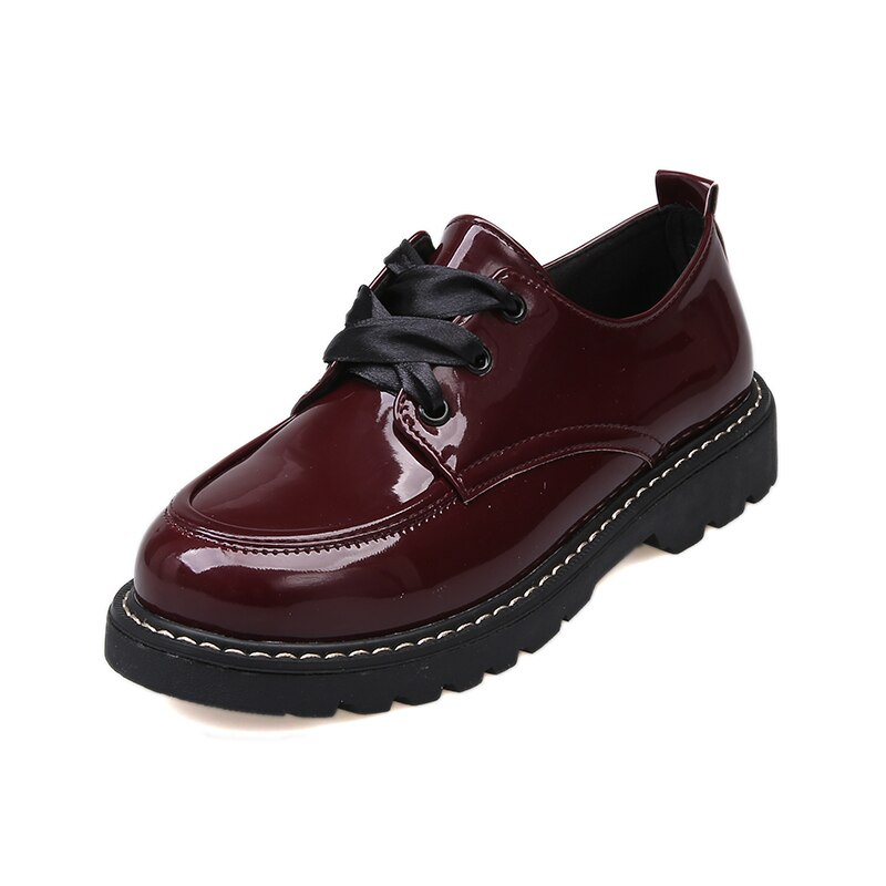 Stängda tår lägenheter damskor sommarmärke slip on läder dam loafers båtskor oxfords dam bowknot flats röda sandaler: Röd / 8.5