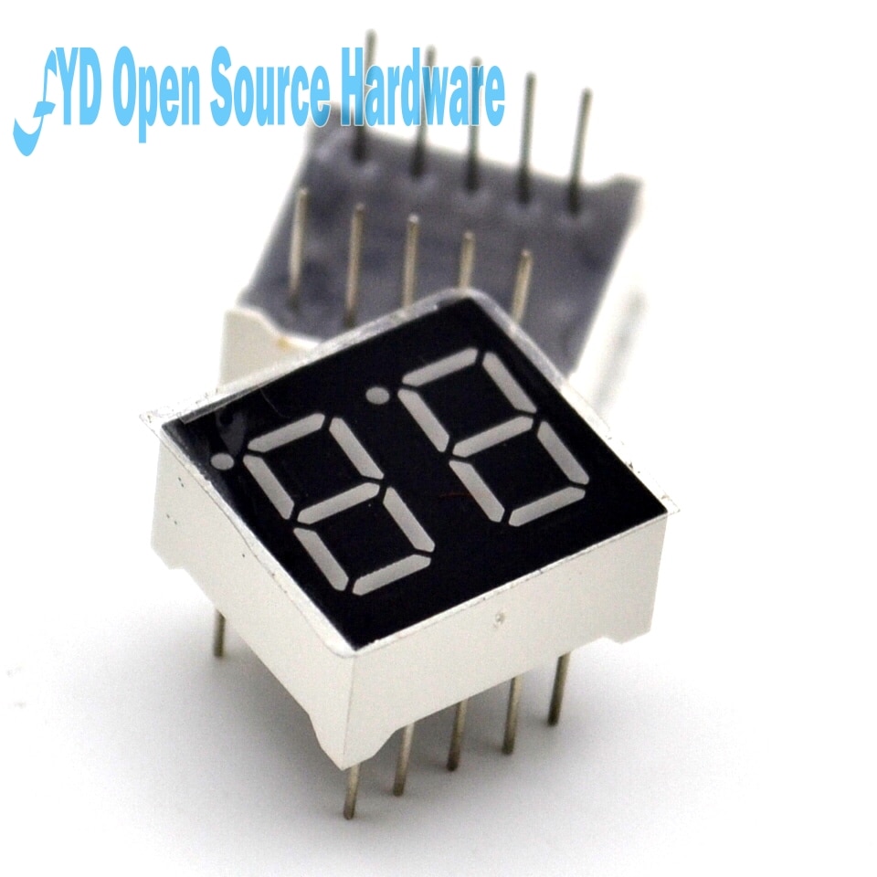 50pcs 2bit 2 bit Common Anode Positive Digital Tube 0.36" 0.36in. Red LED Display 7 Segment Digit 7 Segment