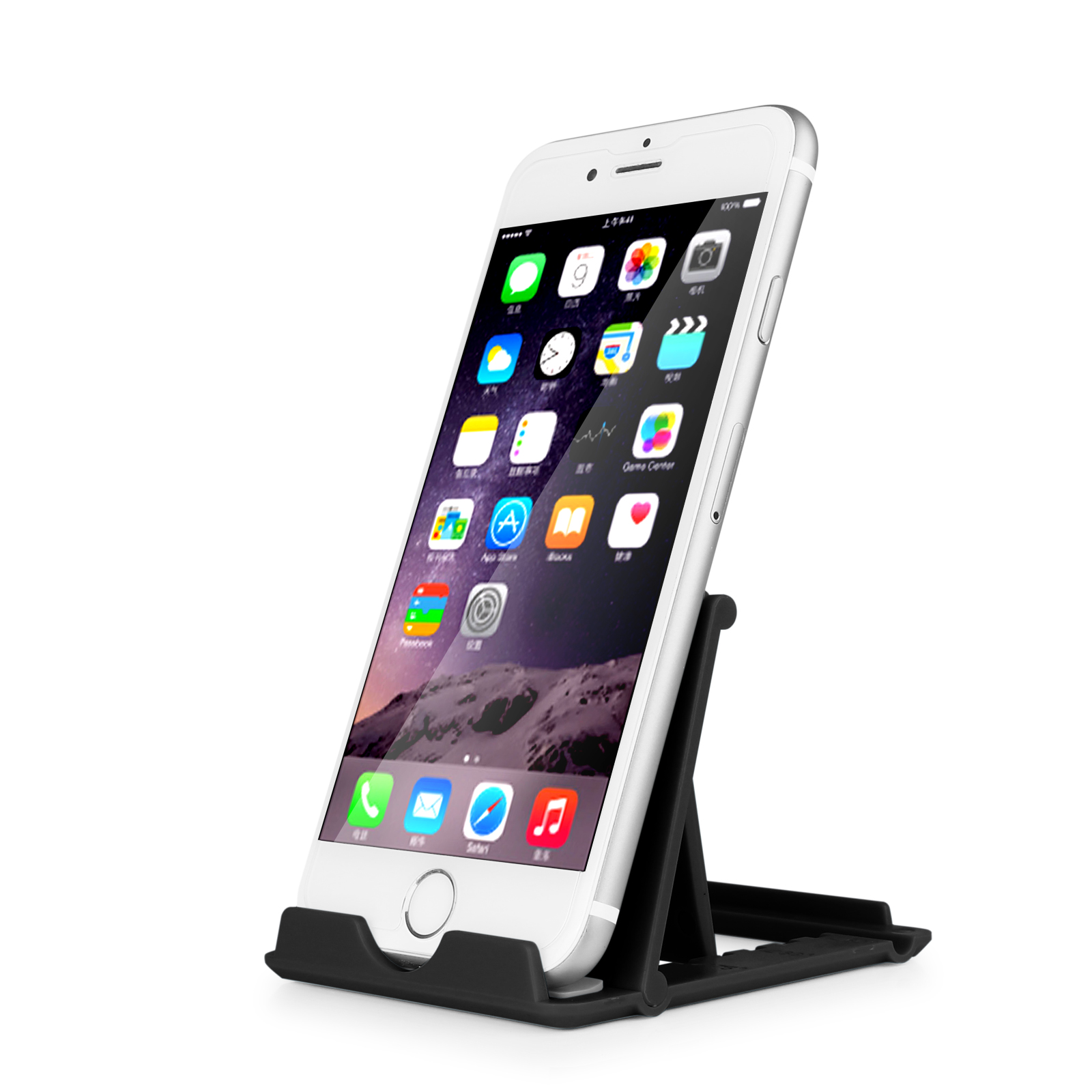 Powstro soporte plegable para teléfono tableta soporte ajustable Universal plegable para teléfono móvil tableta escritorio Smartphone soporte para teléfono móvil: black