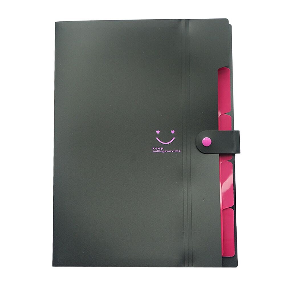 A4 Bestand Document Bag Pouch Bill Map Houder Organizer Fastener Kantoorbenodigdheden Verse Snoep Kleur Multi-layer Bestandsmap bestand: A