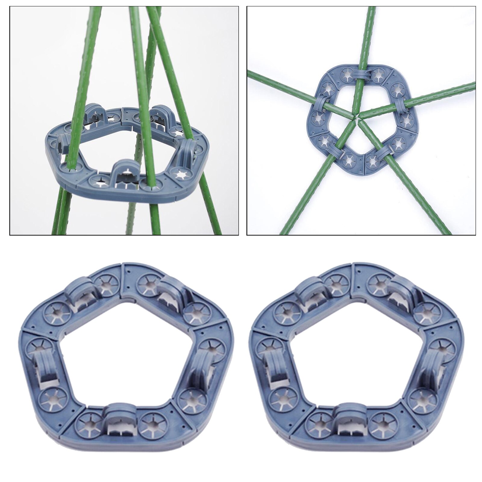 2pcs Garden Cane Grip Support Bamboo Plant Sticks Holder Sweet Pea Bean Cucumber Climbing Plants