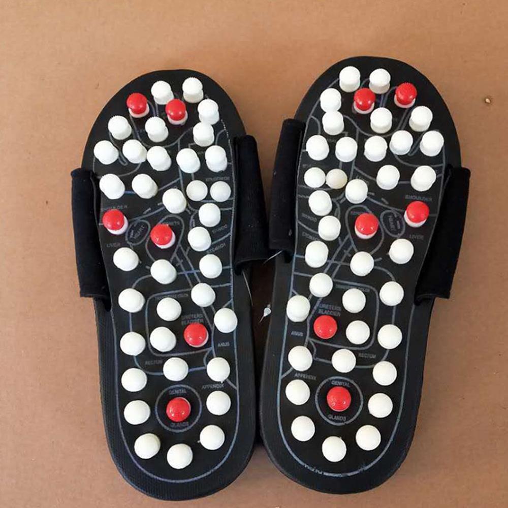Zwart Wit Roterende Gossip Zool Gezondheid Massage Schoenen Magnetische Therapie Massage Slippers Dot Massage Slippers: 42-43
