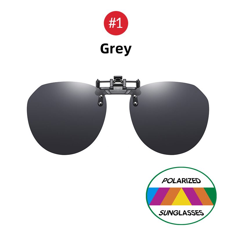 VIVIBEE grande taille rabattable pince sur lunettes de soleil polarisées dégradé gris lentille surdimensionné conduite UV400 Protection accessoire de pêche: Black / green