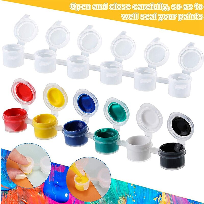 50 lege verfstrips verfbekers/potjes transparante opbergverfcontainers mini verfbekertje/potje 3ml/ 0.1 oz