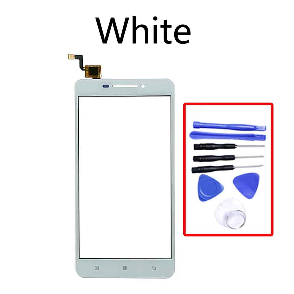 Touchscreen For Lenovo A5000 A 5000 Touch Screen Digitizer LCD Display Front Glass Panel Sensor Replacement 5.0 inch: White-With tool