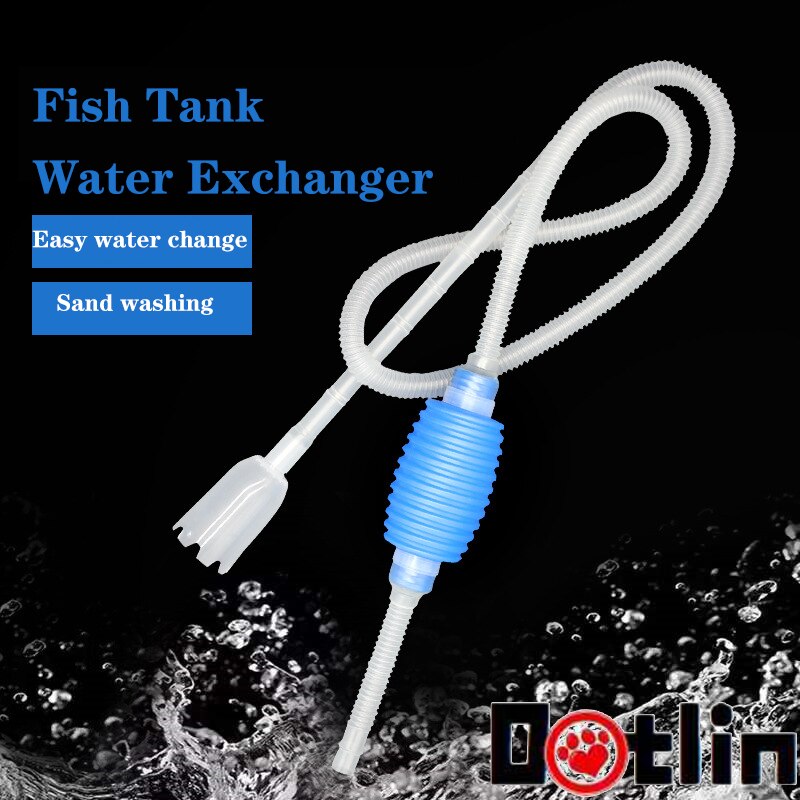 Aquarium Gravel Cleaner Siphon Fish Tank Vacuum Cleaner with Fishing Net Long Nozzle Water Flow Controller