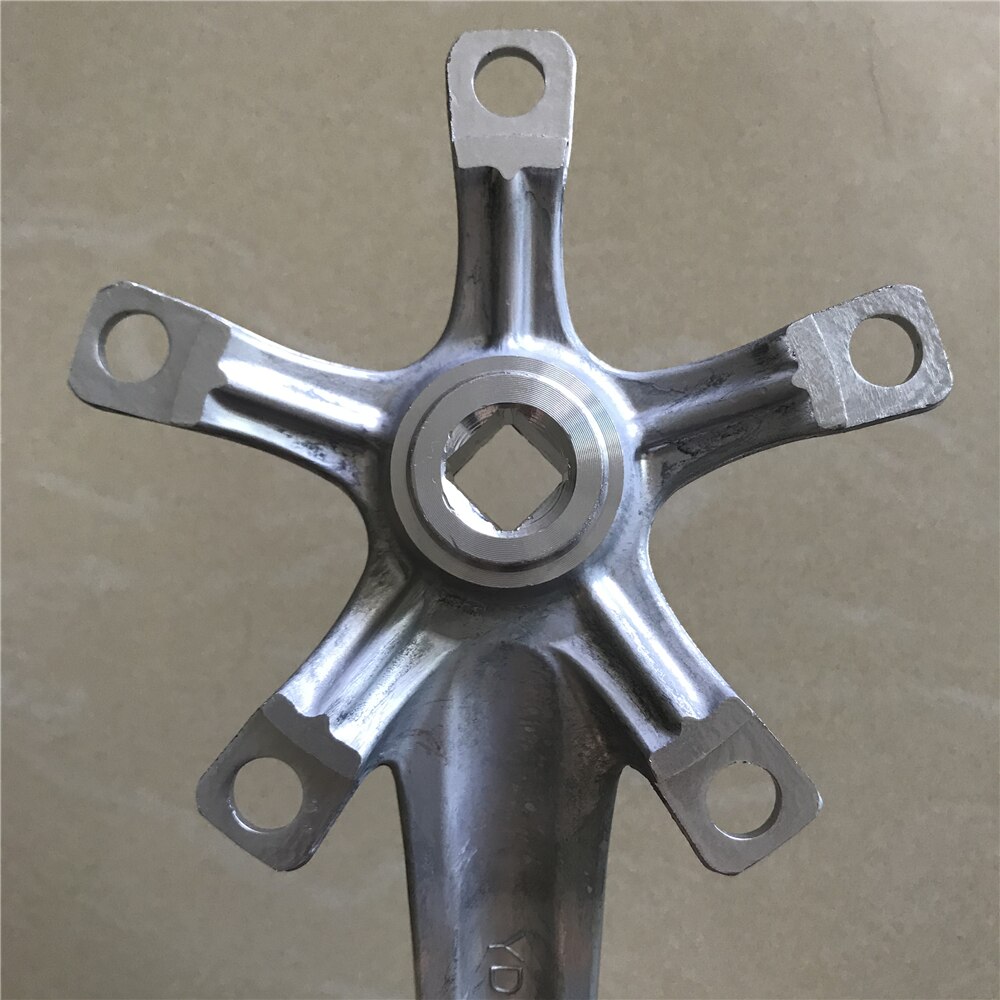 Road Bike Crank 110 BCD Square Hole Arm Aluminum Alloy Crankset Length 170mm BMX Folding Bicycle Parts Silvery Color