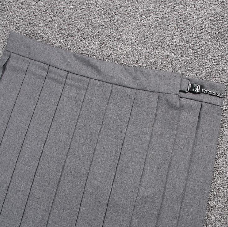 Terno japonês de marinheiro, uniforme escolar, roupa japonesa de estudante, uniforme jk, camisa, saia longa, casaco, três/conjunto, conjunto cinza