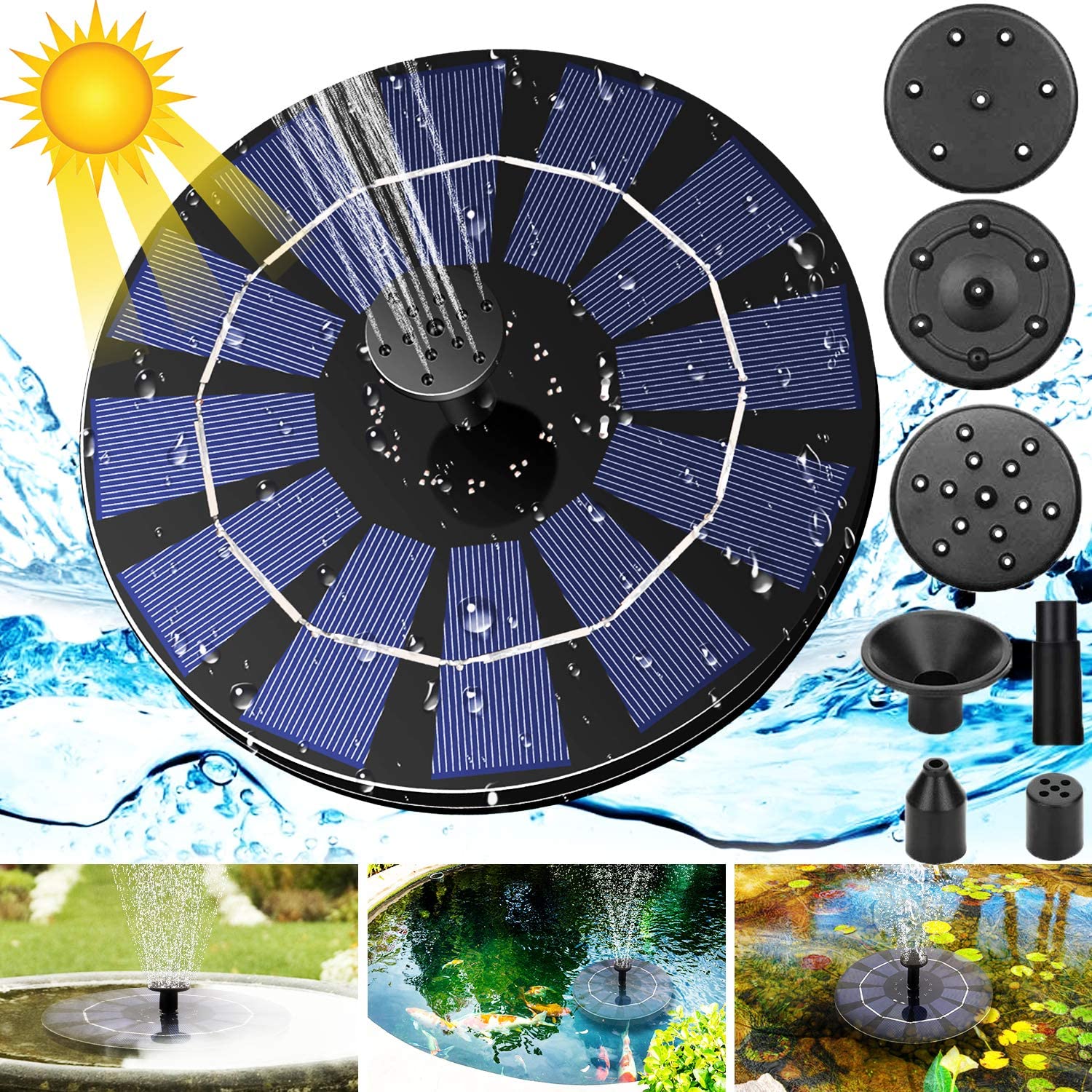 7V Solar Fontein Watering Kit Power Solar Pomp Zwembad Vijver Dompelpompen Waterval Drijvende Zonnepaneel Fontein Voor Tuin
