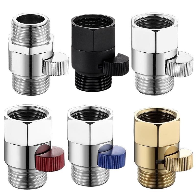 Bathroom Shower G1/2 Inch Brass Junction Water Flow Control Valve Straight-through Shut-off Angle Valve Hand shower quick switch