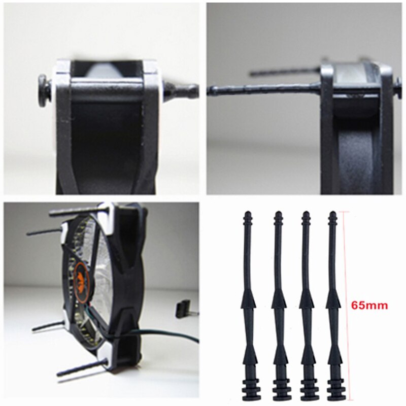 50 pcs 65mm Screw Pin Rivet Rubber PC Fan Noise Absorbtion Mount Silicone Screws