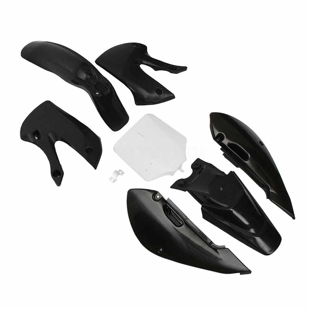 Motorsykkel abs full fairing kropp sett skjermer fendere til kawasaki klx 110 kx65 drz 110 skitt gruve sykkel 2002: Helt svart