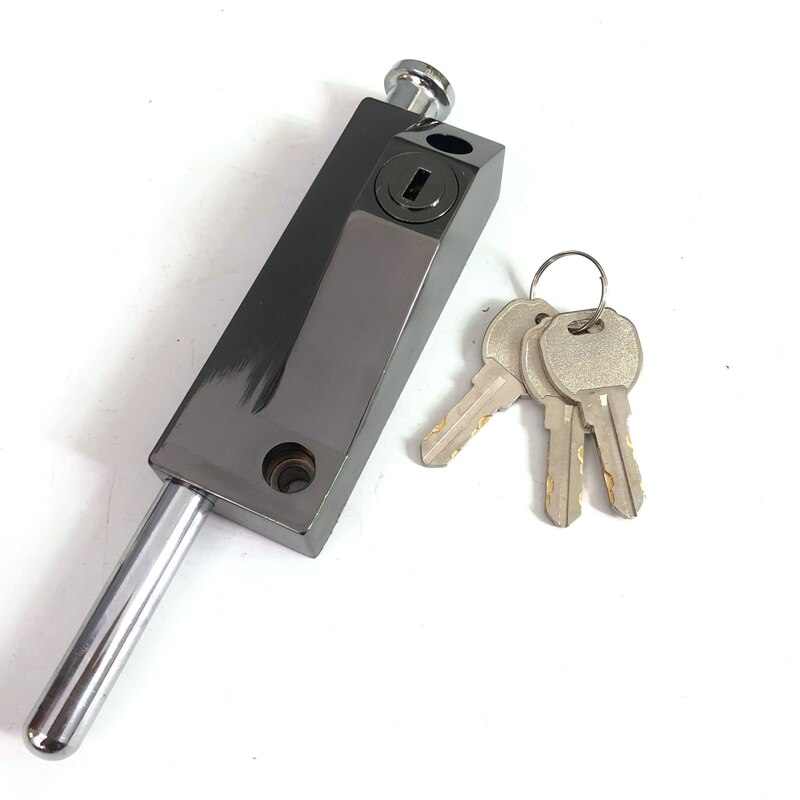 Pernos de puerta corredera, pestillo antirrobo de seguridad para puerta de vidrio giratoria, cerraduras de llave plana, Hardware para garaje y hogar, cerradura de seguridad de alta resistencia: Negro