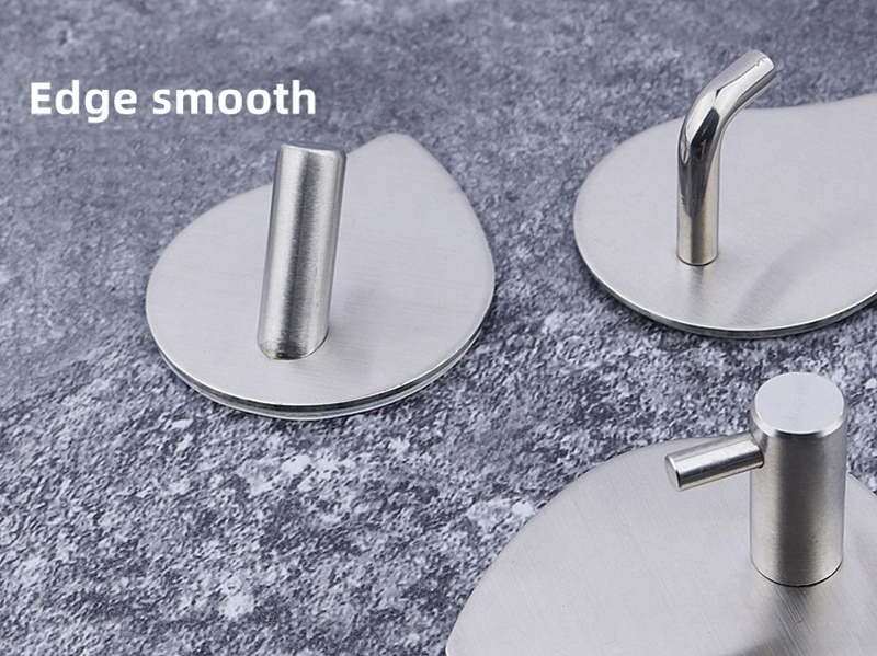 Drip Shape Stainless Steel Hook Door Hook Self Adhesive Home Wall Door Hook Clothes Hanger Bags Key Rack Towel Hanger