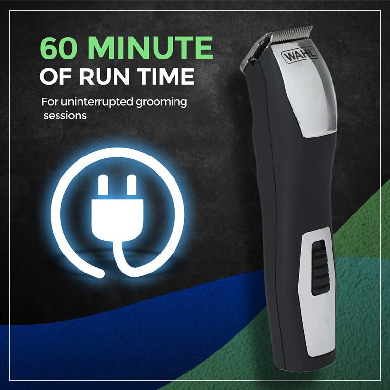 Wahl 9855-1216 Groomsman pro rasoio elettrico per uomo barba naso tagliacapelli tagliacapelli ricaricabile 60 Min uso nero