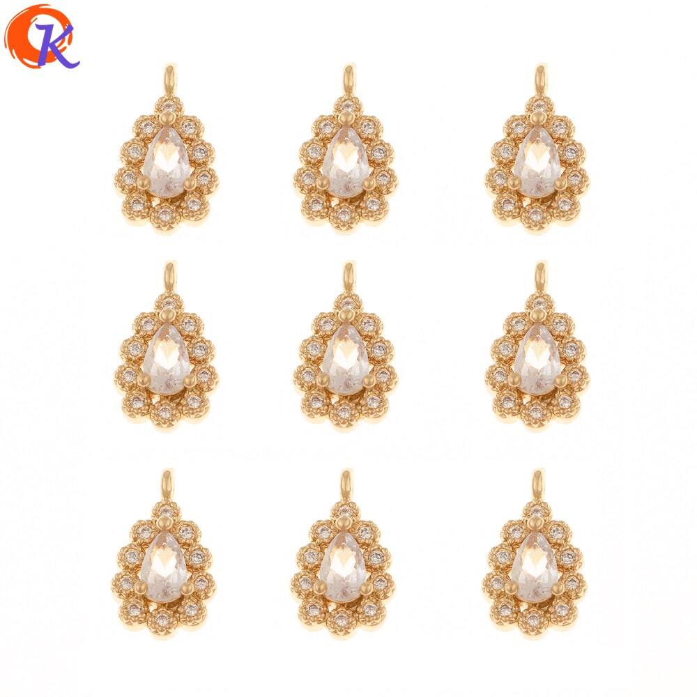 Cordiale Disegno 50pz 7*12MM Accessori Dei Monili/Pendente DELLA CZ/Fatto A Mano/a Forma di Goccia/strass Pendenti E Ciondoli/FAI DA TE Che Fanno/Risultati dell'orecchino