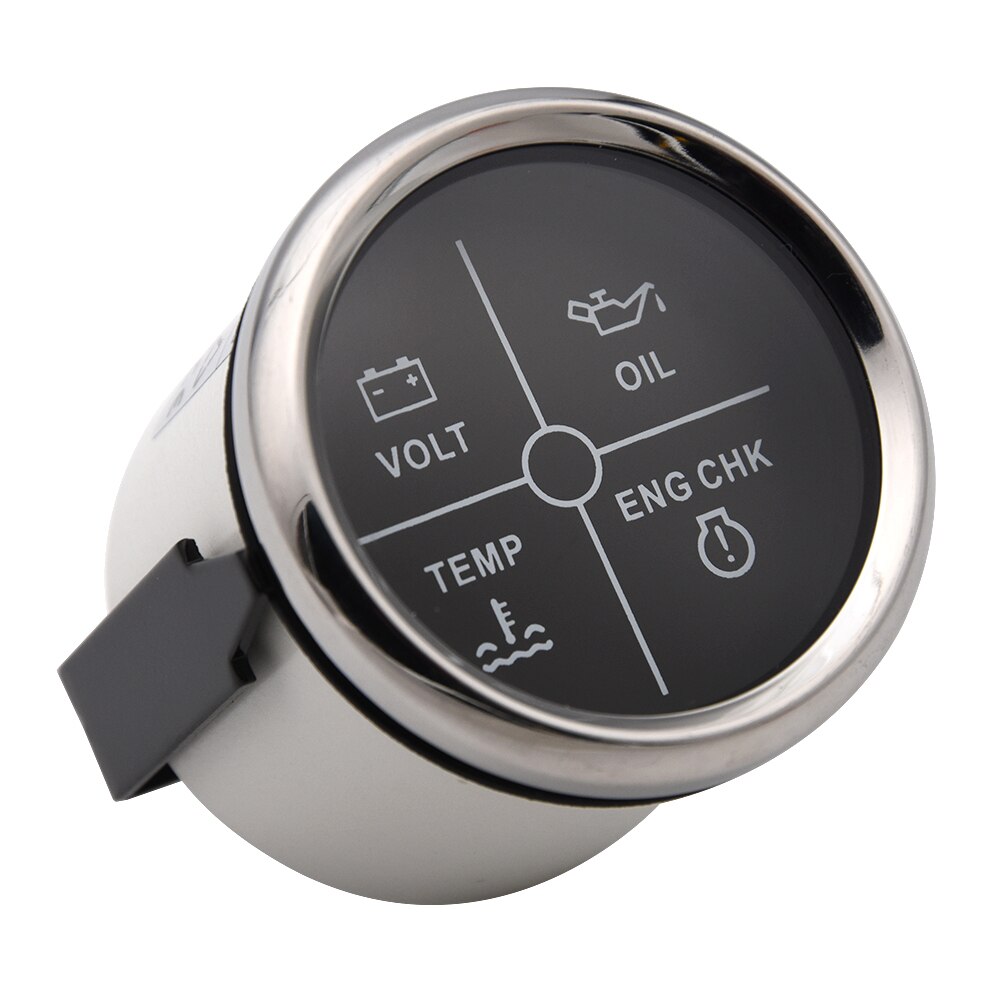 4 LED Alarm Gauge Oil Pressure Water Temperature Engine Alarm 52mm Meter Volt Indicator Gauge With Backlight 9-32V
