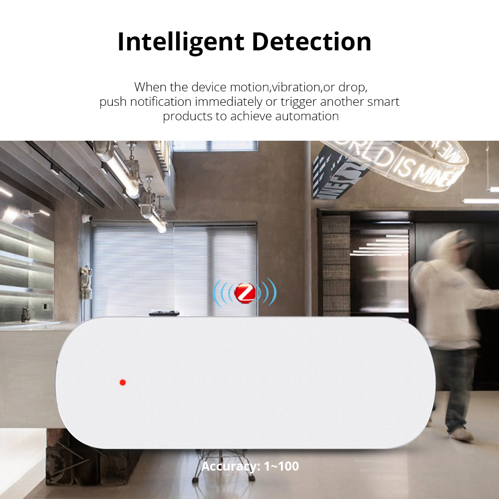 Zemismart Zigbee Wireless Smart Vibration Sensor Sicherheit Schutz Echt-Zeit Alarm SmartLife SmartThing Control Home Erkennung
