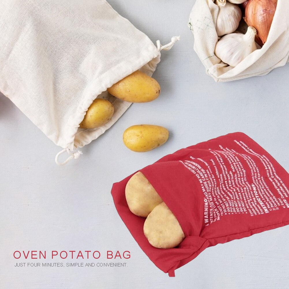 Wasbare Magnetron Aardappel Bag Herbruikbare Gebraden Aardappel Bakken Bag Pocket Rood Fornuis Tas Om Te Koken Keuken Gadget