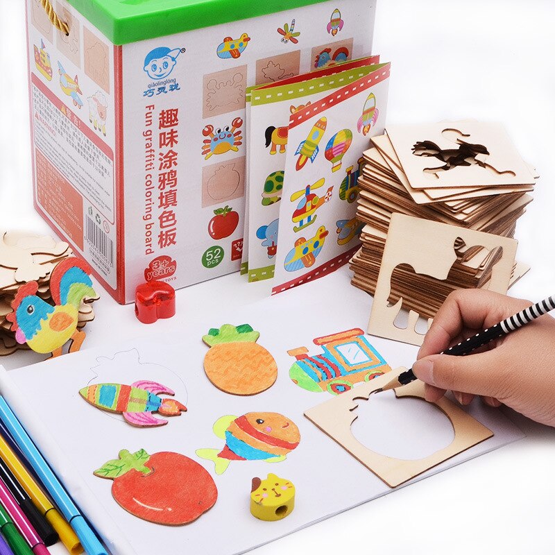 Kinderen Tekening Speelgoed Sets Box Kleuring Board Kids Creatieve Doodles Baby Early Learning Educatief Speelgoed Jongen Meisje Tekening Gereedschap