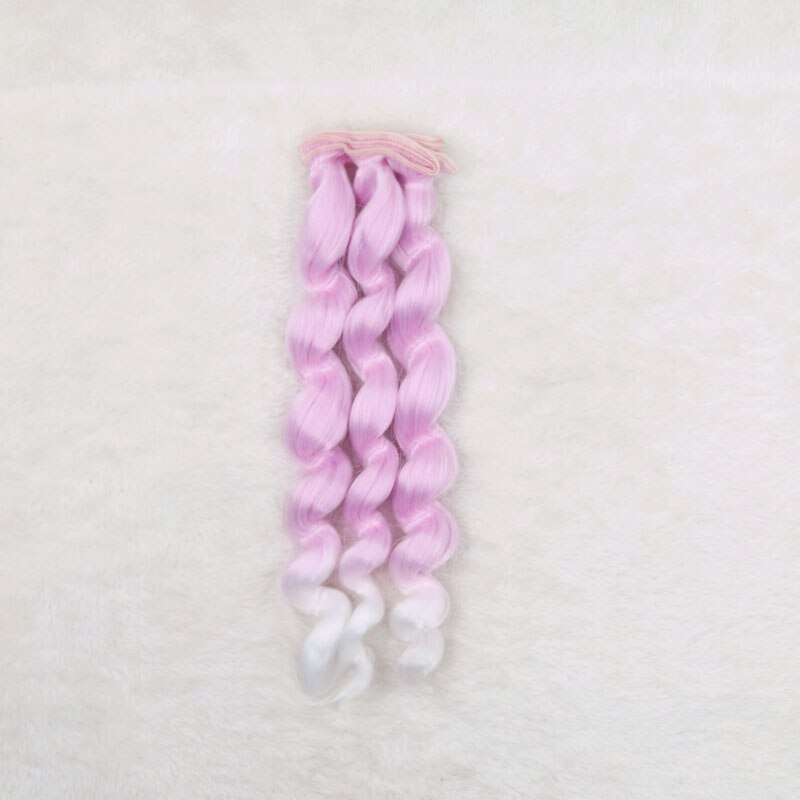 25cm BJD Ye Luoli SD DIY doll wigs Barbi chole doll wigs/hairs gradient color curly wave hair wigs: 3