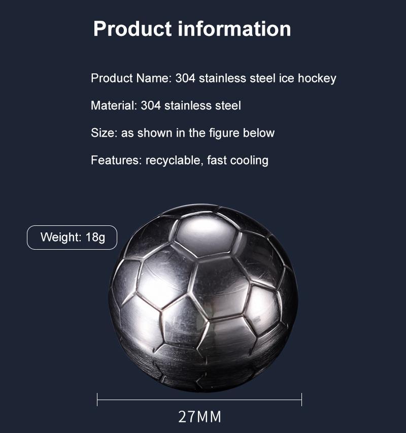 Stainless Steel Ice Cubes Football Shape Cooler Reusable Chilling Stones For Whiskey Wine Cooling Ball Party Bar Accessories