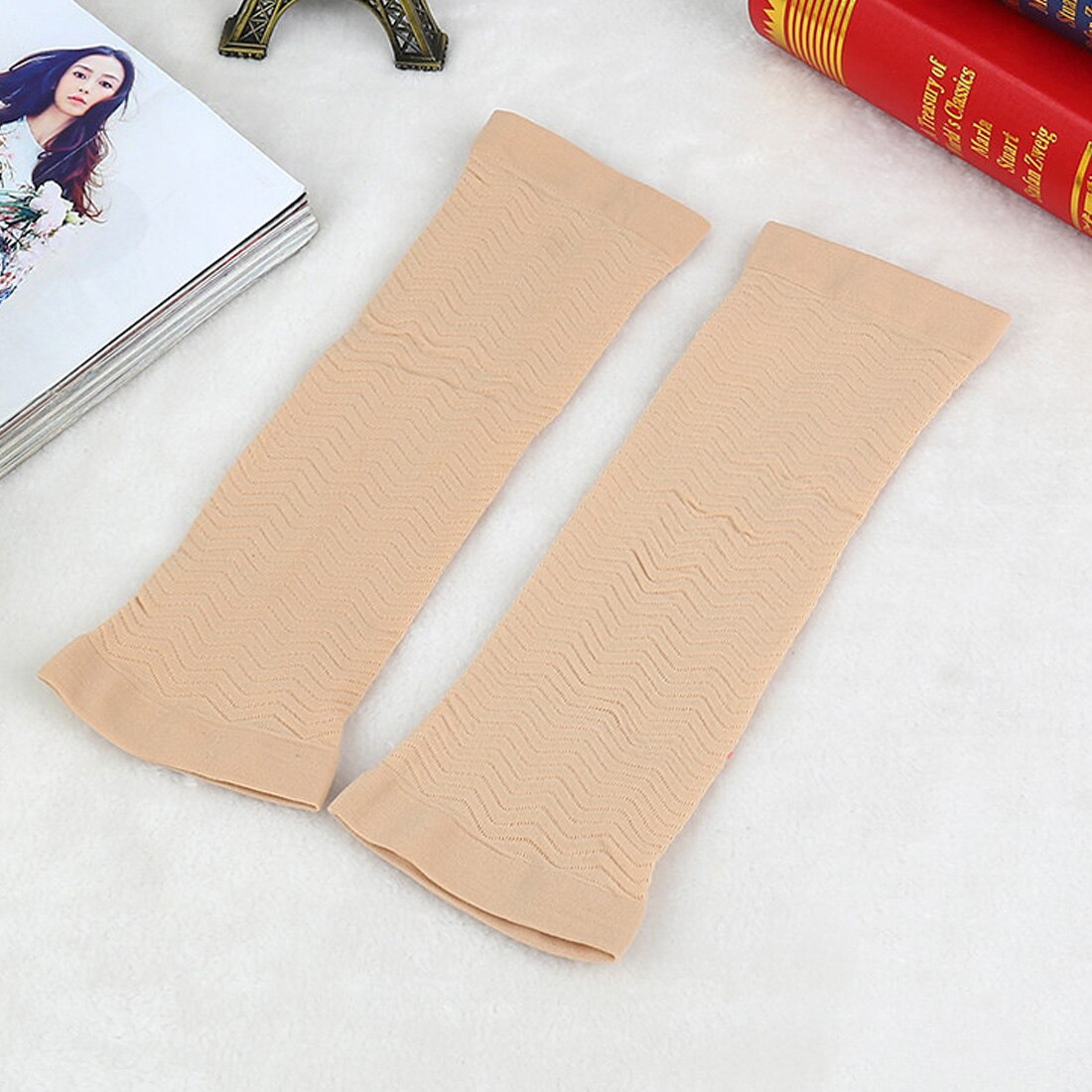 1 pair of Contraction arm Sports arm Sleeves ultra-thin shape body burning fat elastic band compression arm weight loss sleeve