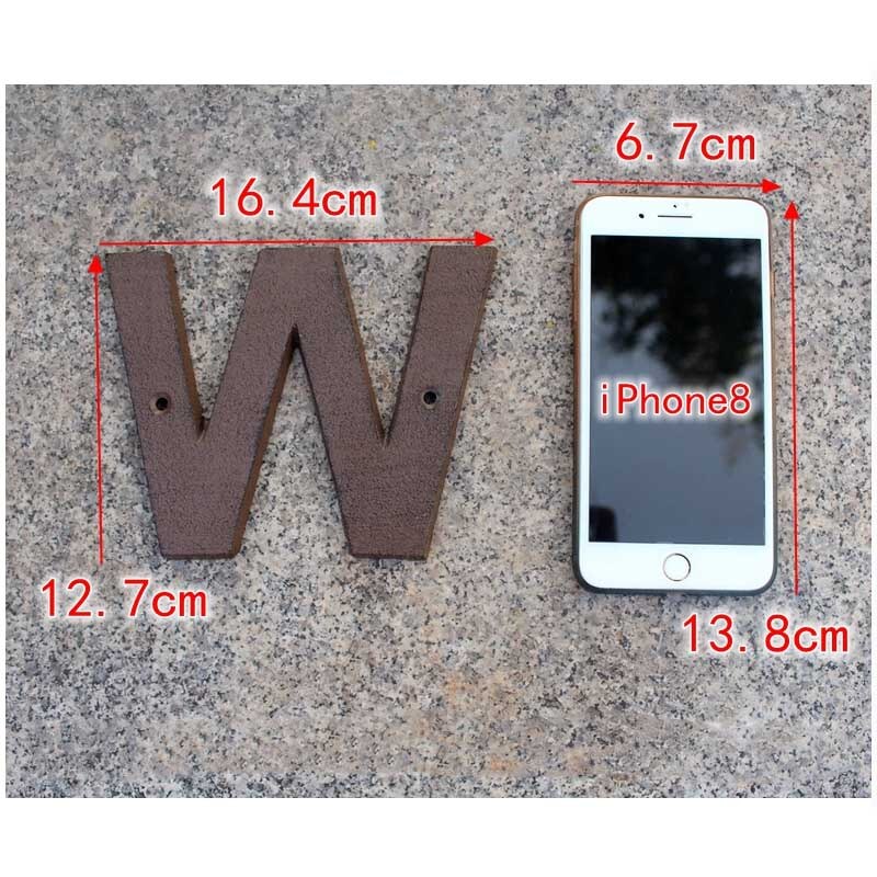 Decorative Door Plaque Letters Numbers Retro Cast Iron Metal DIY House Doorplate Letter Symbol Home Decor Number Signs