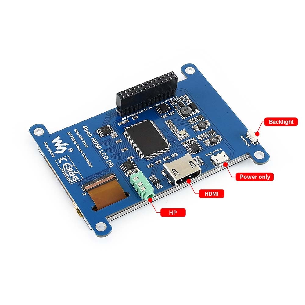 4inch Resistive Touch Screen IPS LCD (Type H) 480x800 HDMI interface for Raspberry Pi