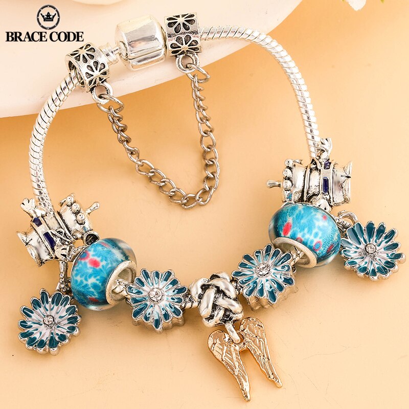 -Selling Mix Match Combinatie Charm Vrouwen Armband. Diy Daisy Bloem Vier Ogen Harry Film Vleugels Wilde Mode Fijne Armband