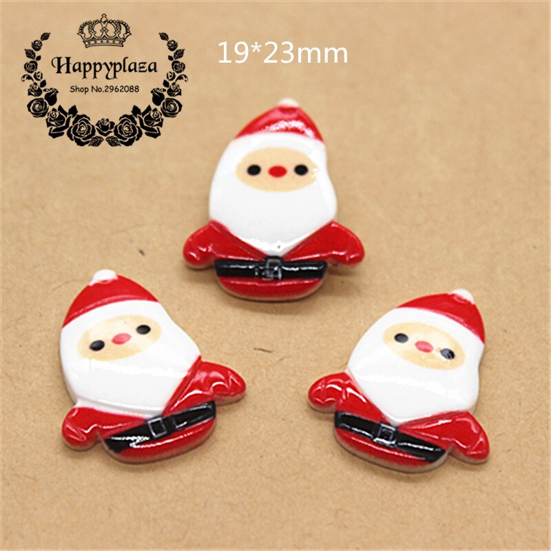 20pcs Resin Christmas Reindeer/Santa Claus/Tree/Bell/Snowman/Wreath/Sock/Glove Miniature Art Supply Decoration Charm Craft,: No.1 santa claus