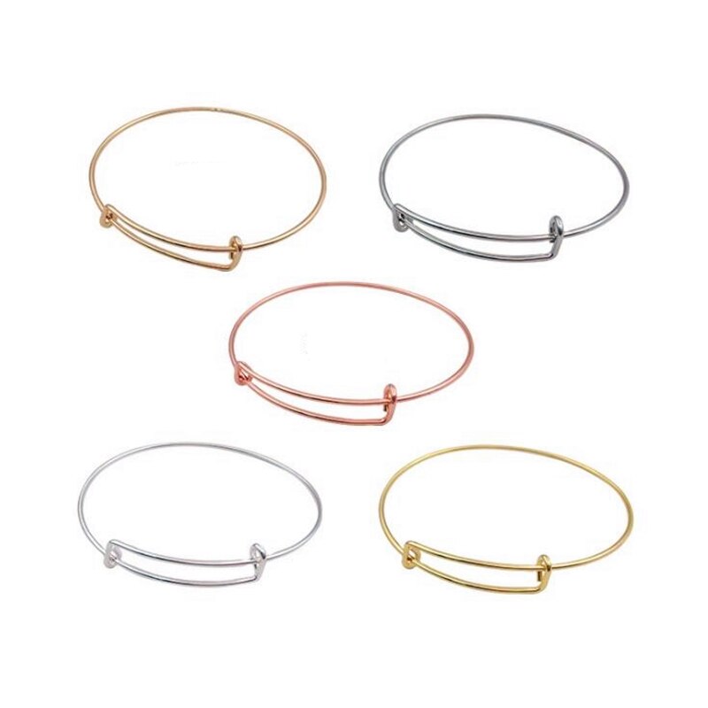 10Pcs 70Mm Verstelbare Draad Blank Bangle Armband Uitbreidbaar Bangle Armband Voor Handgemaakte Sieraden Diy Armband Maken Accessoires