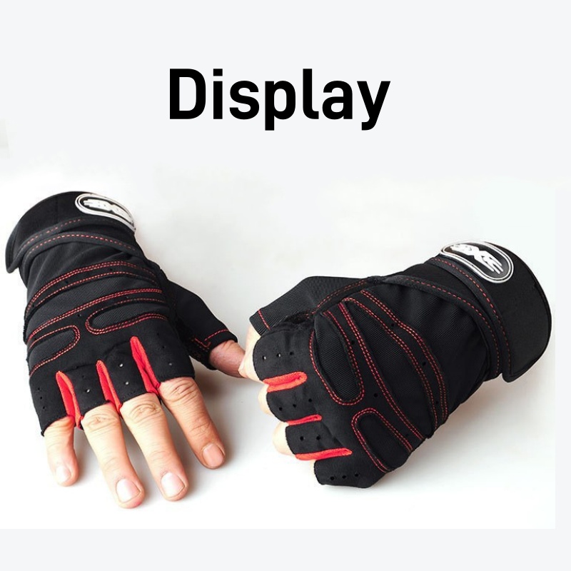 Fitness Handschoenen met halve vingers Heren Dames Beschermend Antislip Polsbeschermer Barbell Fietsuitrusting Trainingshandschoenen Sportoefening