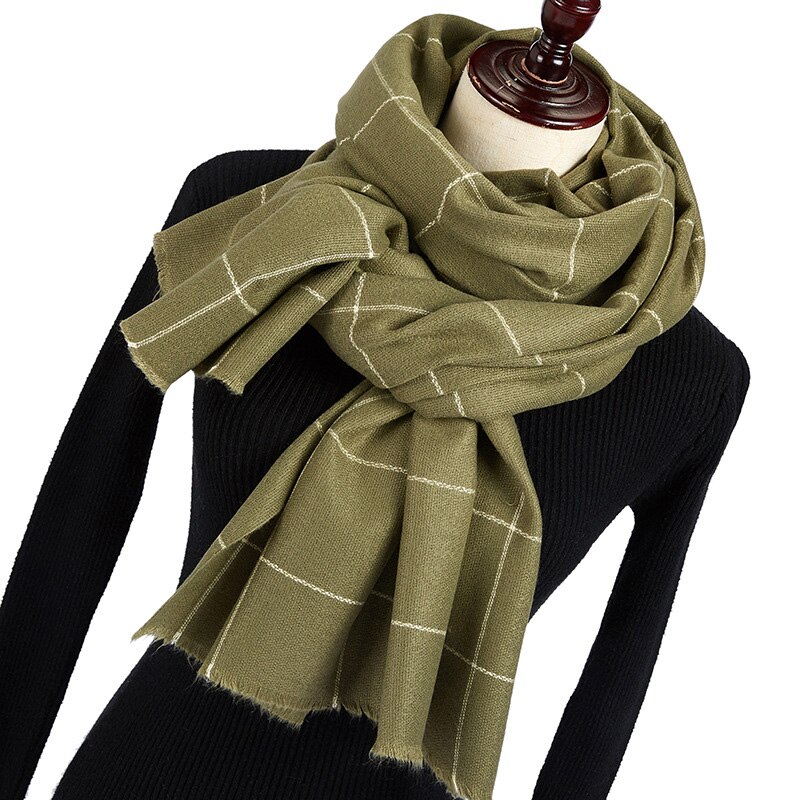 Otoño Invierno negro rojo verde amarillo búfalo tartán Plaid bufanda mujeres hombres lana gruesa lana poncho de bufandas capa