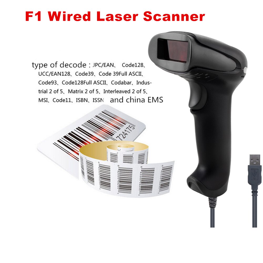 Escáner de código de barras SUNMI Pocket Auto QR 1D/2D, lector de códigos para pagos de teléfonos móviles, compatible con Windows Linux Plug and Play: F1 Wired Scanner