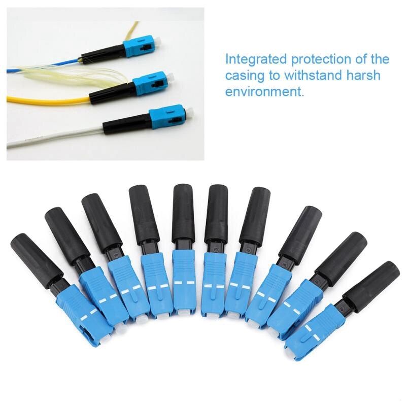 50 Stck eingebettet Sc Upc Fiber Optik Schnelle Stecker Ftth Single Fiber Optik Sc Schnelle Stecker Sc Adapter bereich Montage