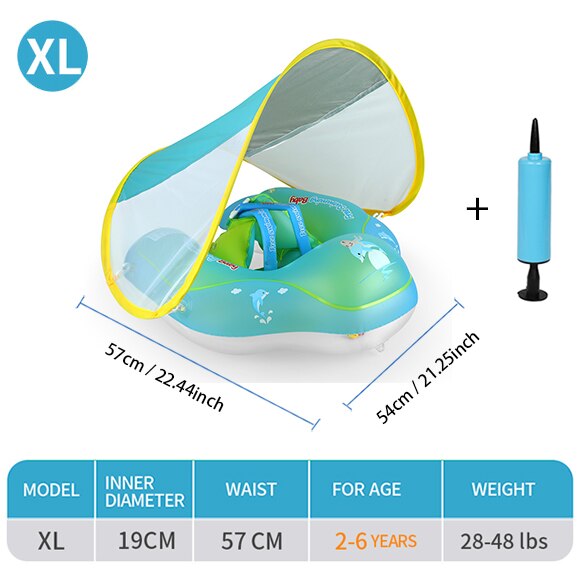 Flotteur gonflable de natation de bébé avec le cercle infantile d'auvent anneaux forme accessoires Anti-UV de piscine: Model XL