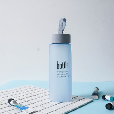 500ml bpa gratis vandflaske plast sport skrubbe lækage bevis drikke min flaske bærbare drinkware tour flasker til elskere: Blå