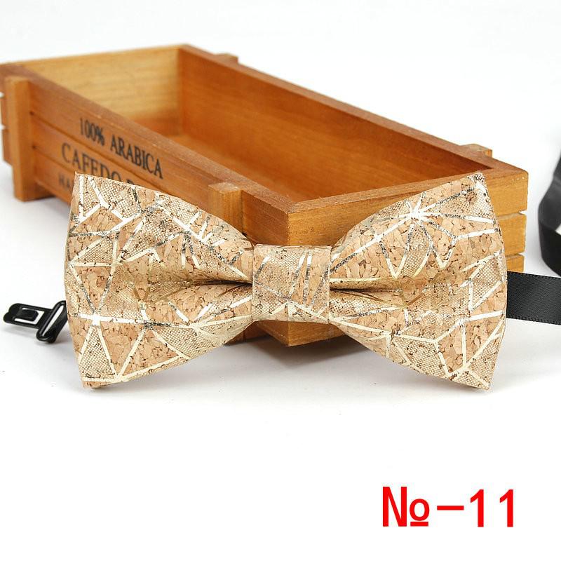 Pajarita de madera de corcho para hombre, pajaritas de madera a rayas Vintage, accesorios de mariposa para boda, negocios informales, Retro, novedad: 11