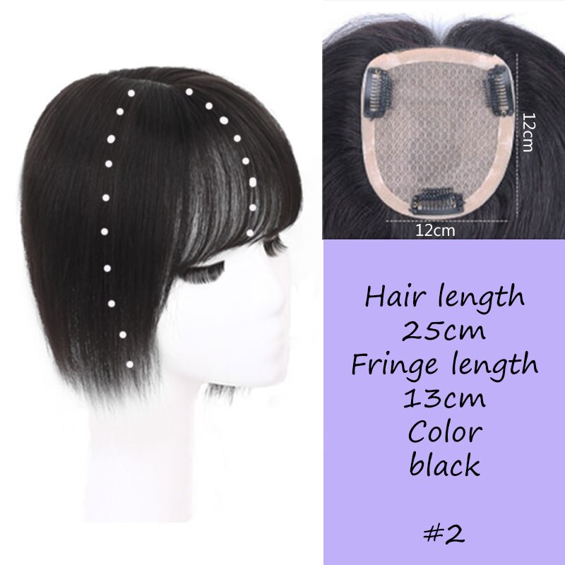 Synthetic Straight Hair Extensions for Women Natural Color Top Closures Clip In Hair Extension Hairpieces MUMUPI: 12x1225cmbangs2
