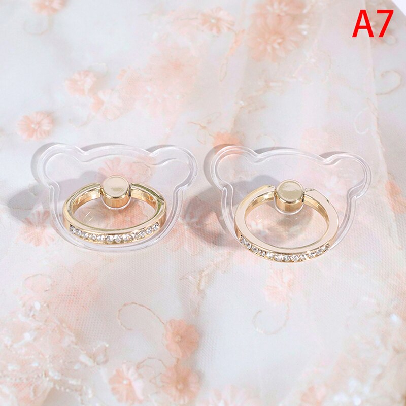 2 Stuks Transparante Mobiele Telefoon Houder Ring Universele Ondersteuning Vinger Ring Houder: A7
