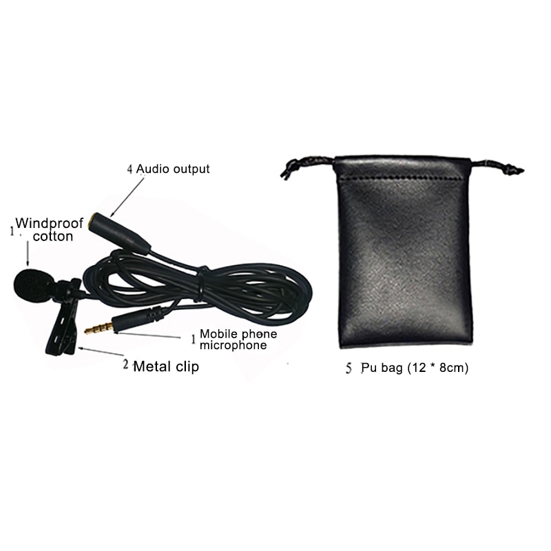 Microfone lavalier omnidirecional, lavalier, telemóvel, webcast, mini microfone, lavalier, gravador condensador, para celular, pc