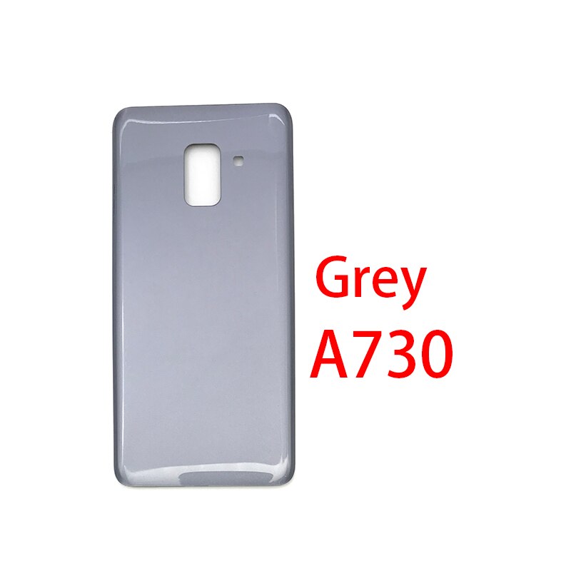 Back Glass Rear Cover Voor Samsung Galaxy A8 Plus A8 + A9 A920F A730F A530F Batterij Deur Behuizing Batterij back Cover: A730 Gray