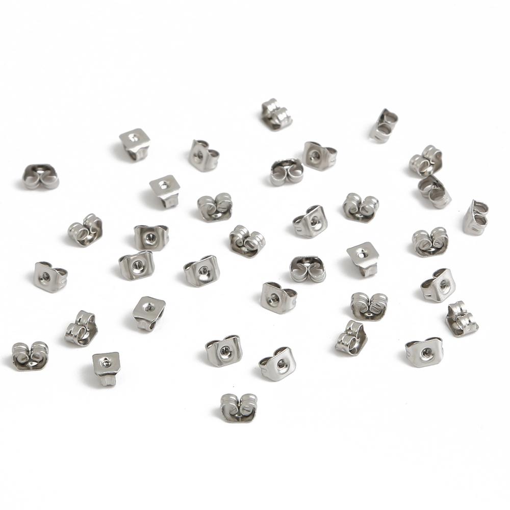 100-200pcs Stainless Steel Blank Post Flat Earring Stud Base Pins Earrings Earplug For DIY Earrings Jewelry Making Accessories