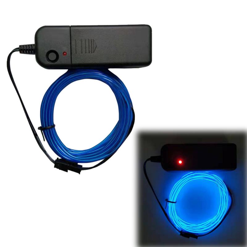 Di incandescenza Legare di EL Luce Al Neon Auto Luci Della Stringa Decorazione Auto Luce Al Neon Lampada A LED Flessibile Ha Condotto La Luce di Striscia di Accessori Auto interno Più Nuovo: blue