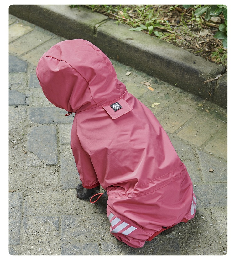 Dog Raincoat Waterproof Dog Rain Jacket with Hood Rain Coat with Leash Hole Lightweight four legs raincoat for Small Medium Dogs
