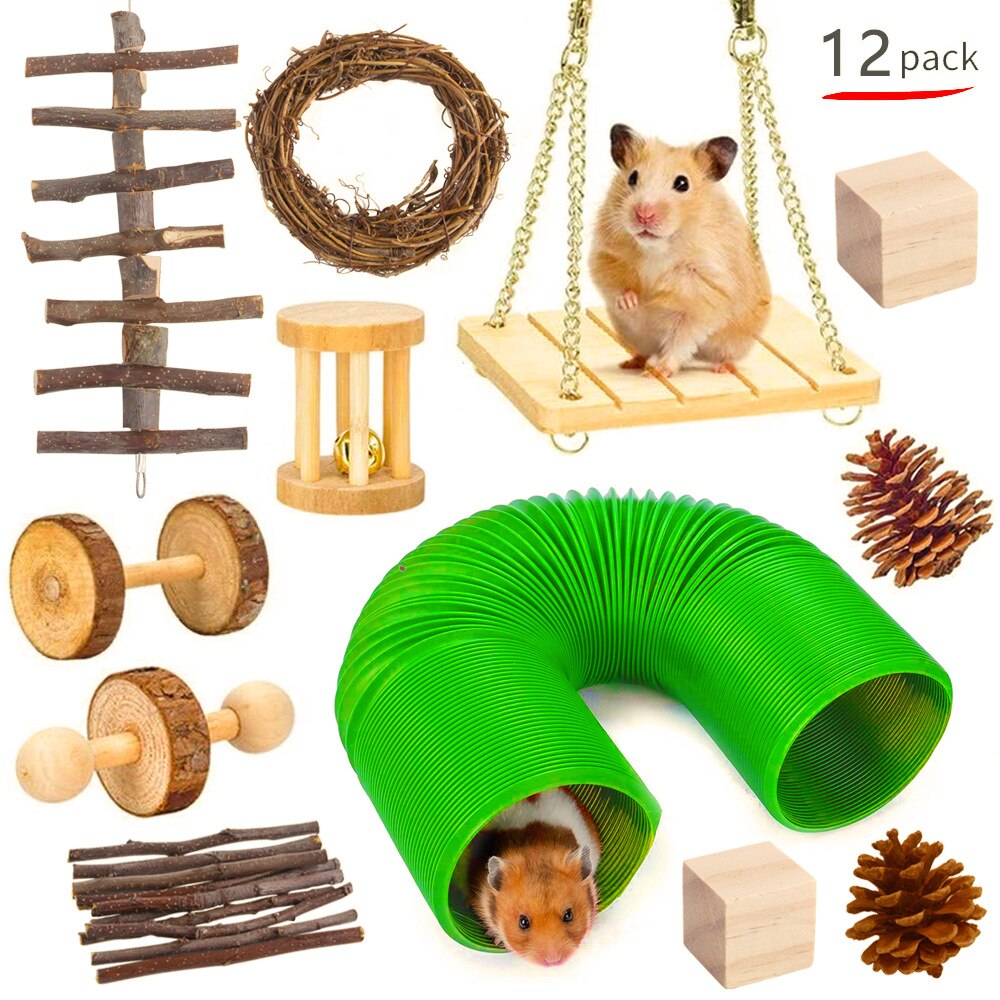 Hamster Chew Sticks - 10Pcs Wooden Scented Chew Toys For Small Pets, Helps Digestion