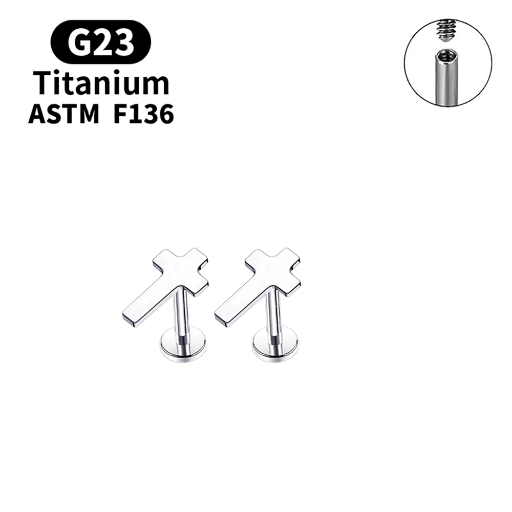 2 uds pendientes de tuerca G23 Piercing titanio grado Implante accesorios de joyería corporal Sexy para mujer
