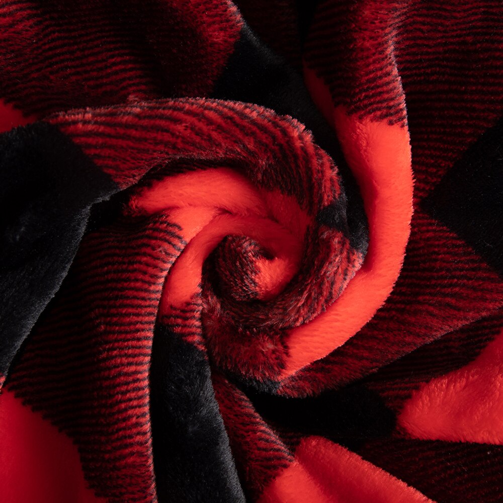 Flanell Vlies Büffel Prüfer Decke Für Bett Super Weiche Samt Plaid aufbringen Karierten Werfen Leichte Mikrofaser